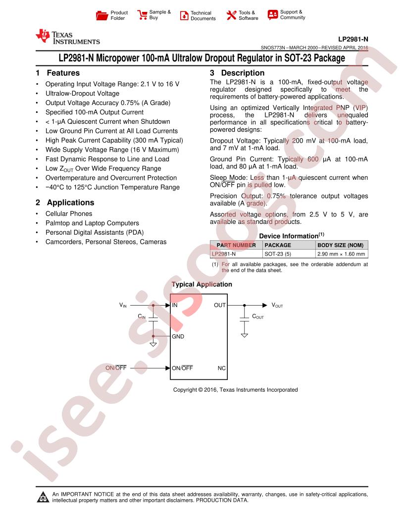 LP2981 Datasheet