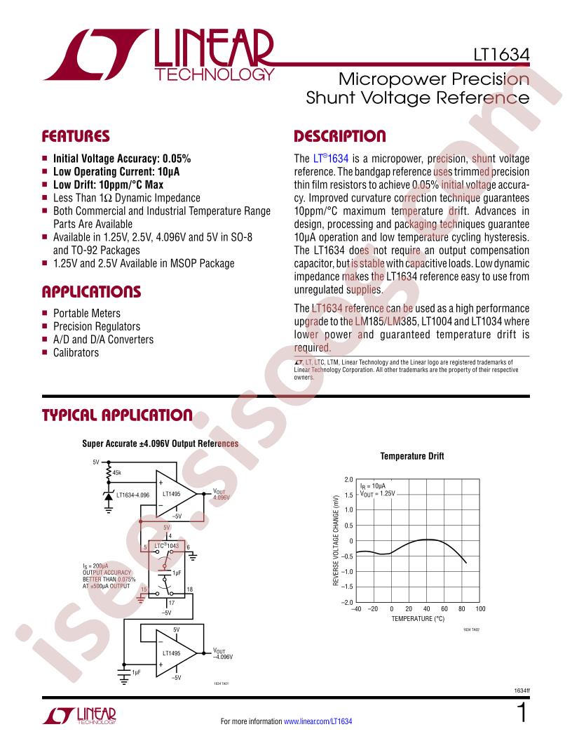 LT1634 Datasheet