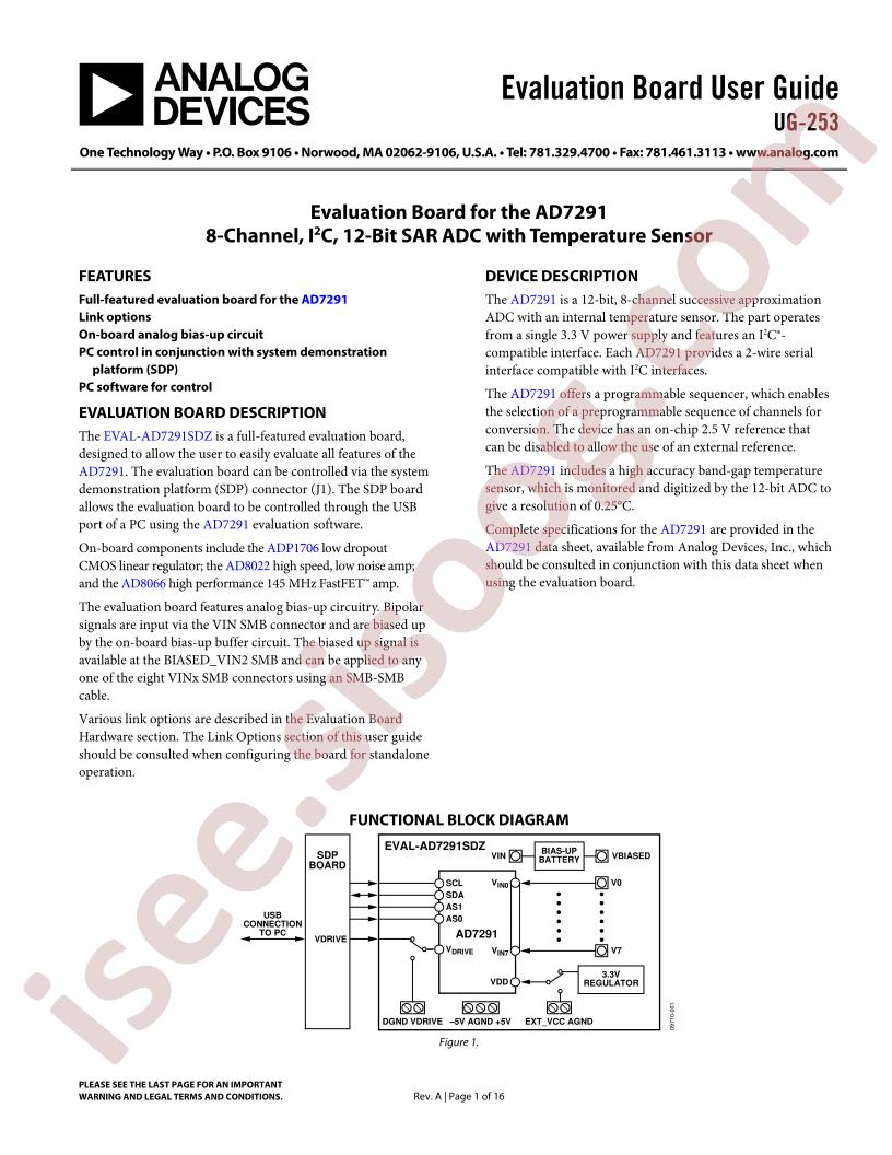 AD7291 Eval Brd Guide