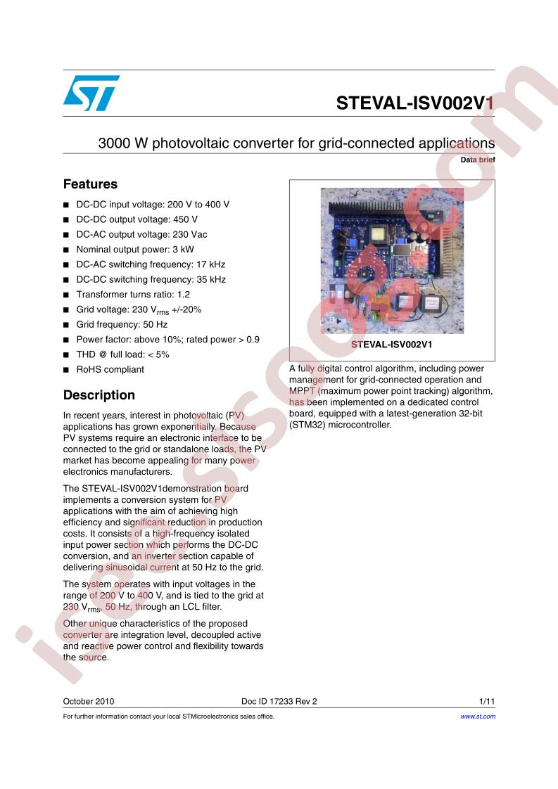 STEVAL-ISV002V1 Data Brief