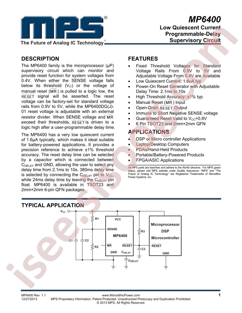 MP6400 Datasheet