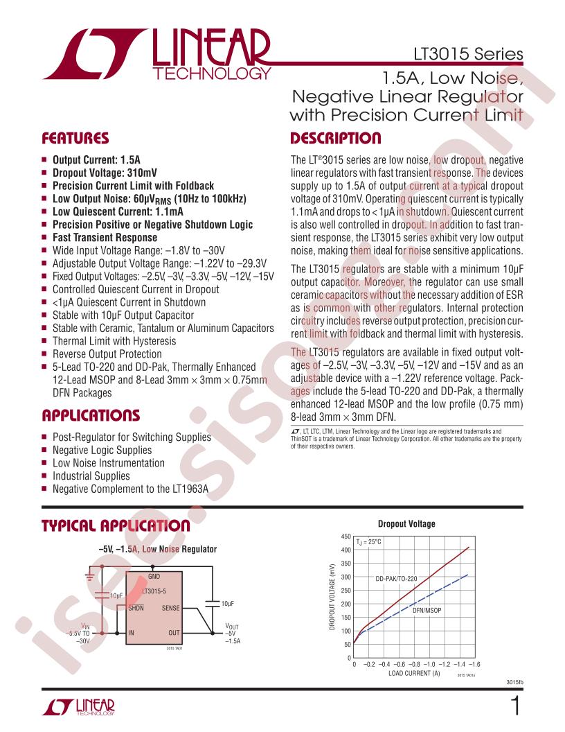 LT3015 Datasheet