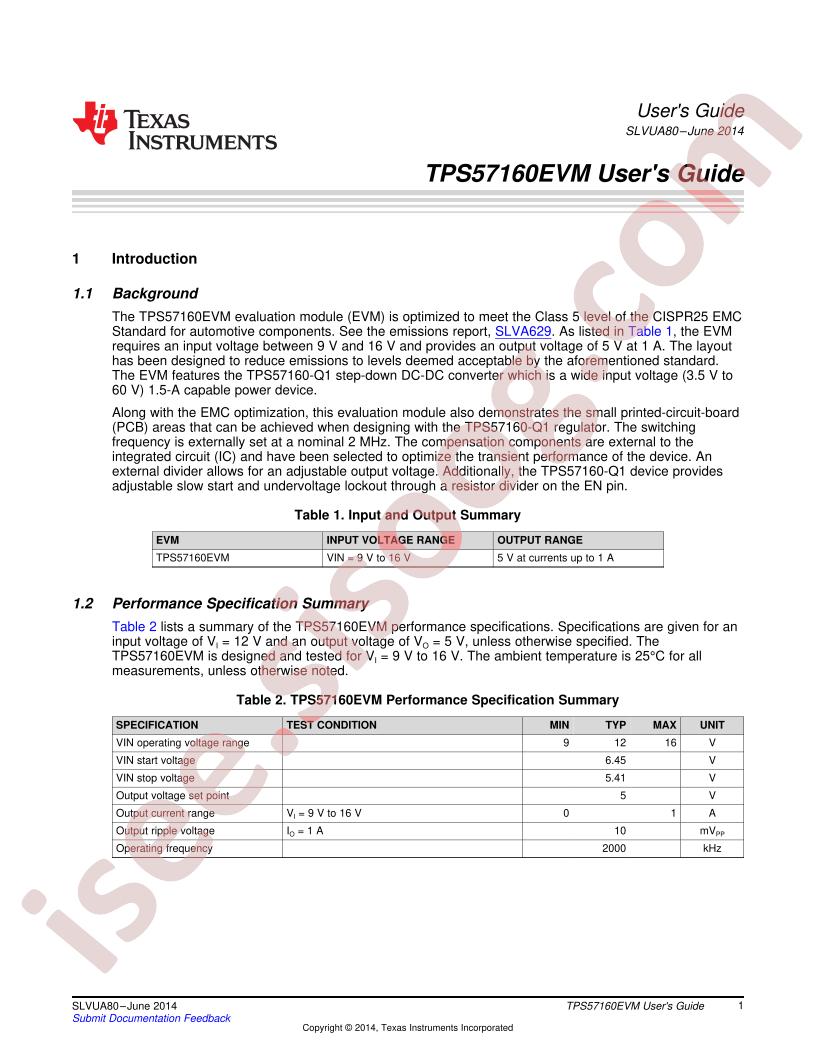 TPS57160-Q1EVM User Guide