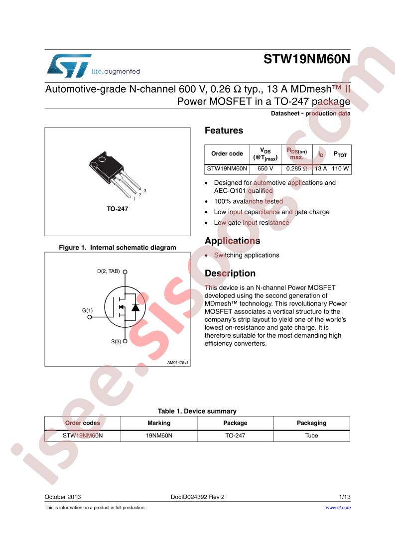 STW19NM60N