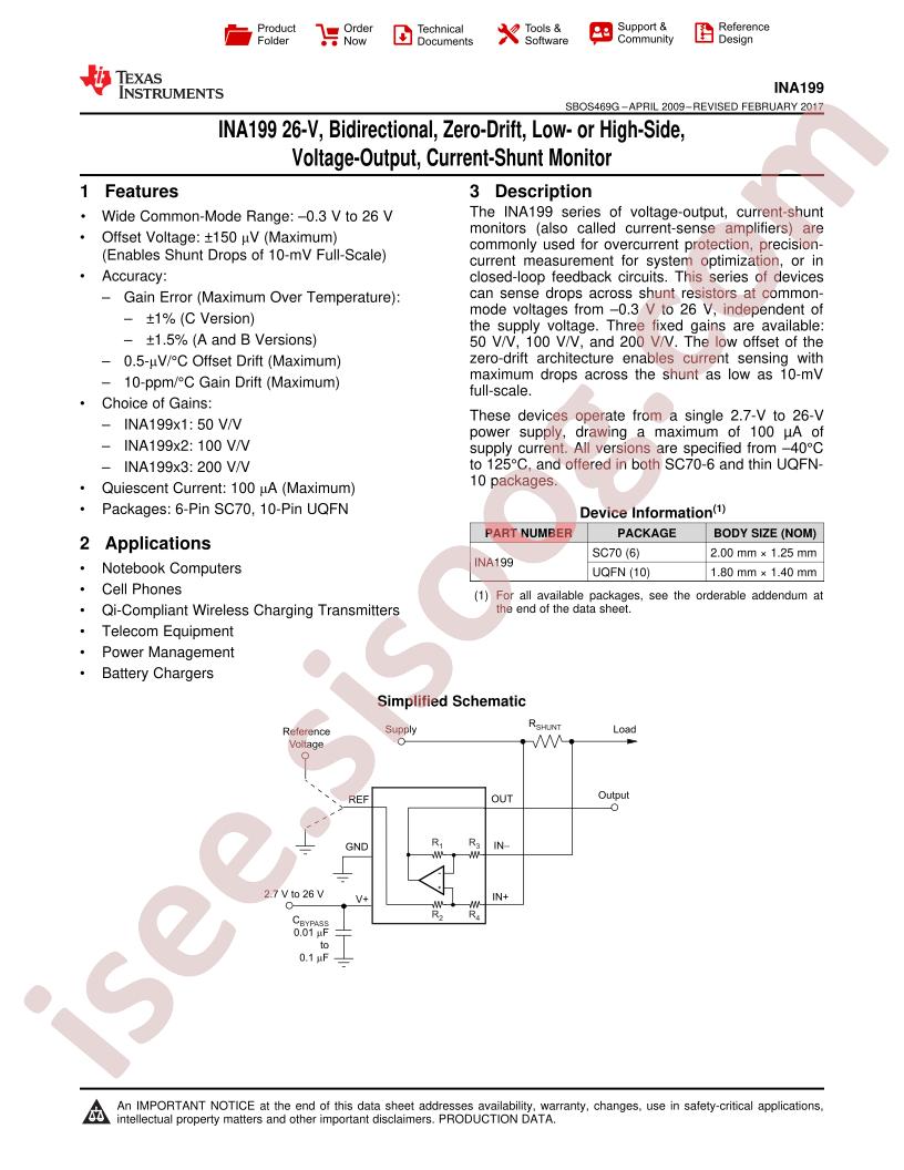 INA199 Datasheet