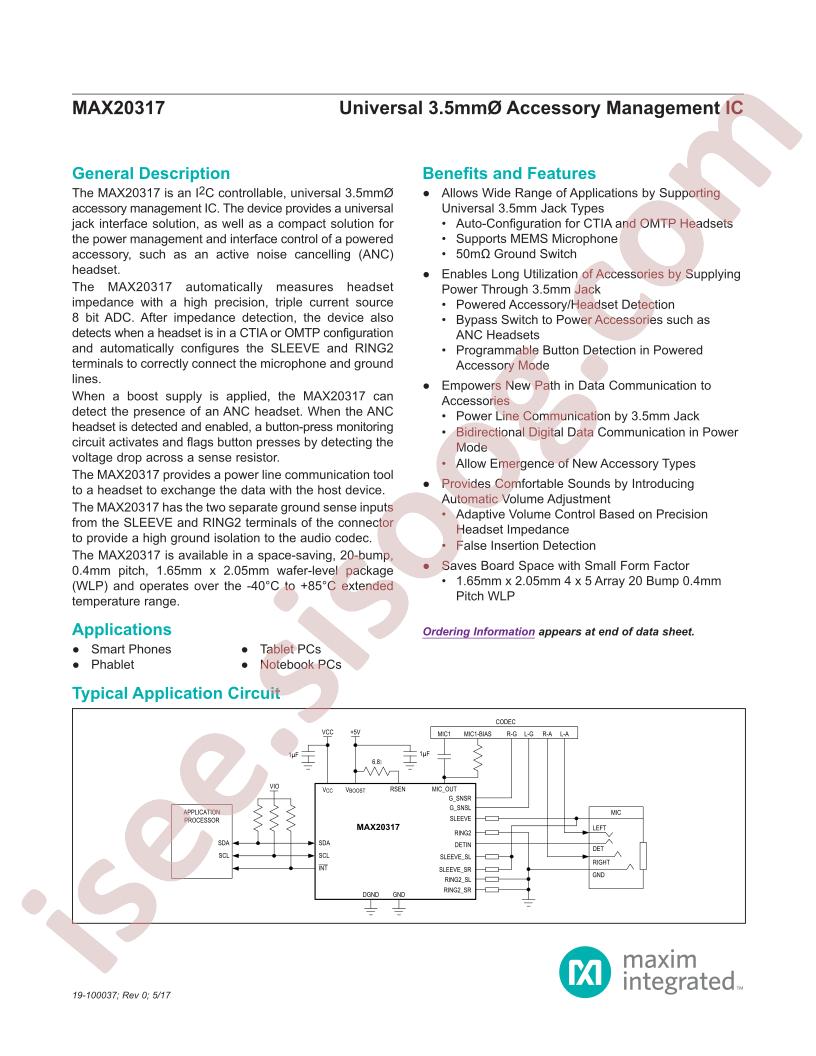 MAX20317 Datasheet
