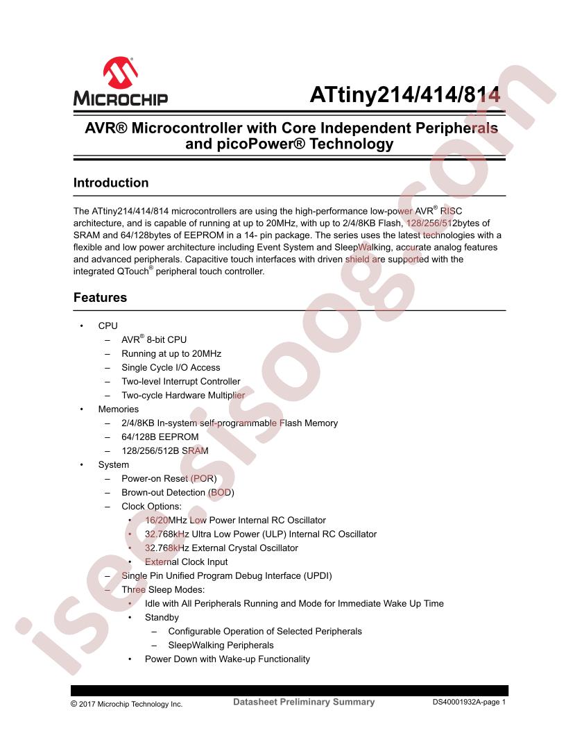 ATtiny214,414,814 Summary