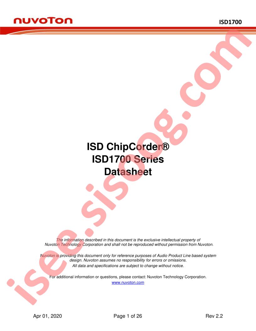 ISD1700 Series