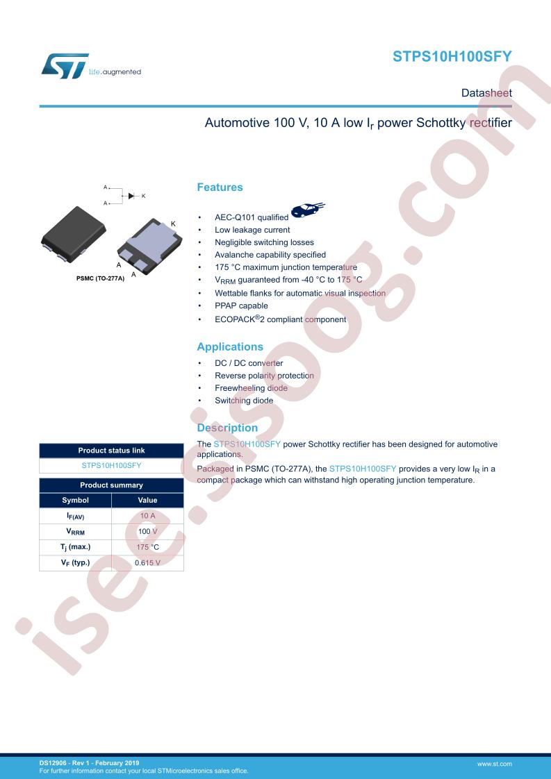 STPS10H100SFY