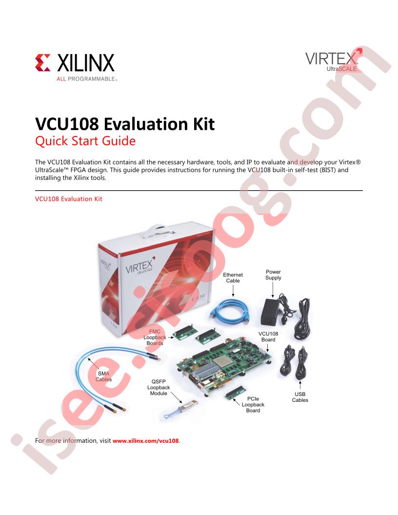 VCU108 Eval Kit Quick Start Guide