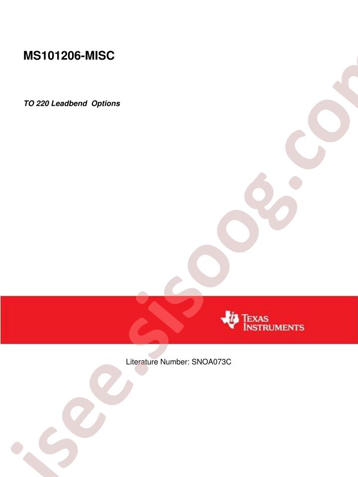 TO-220 Leadbend Options