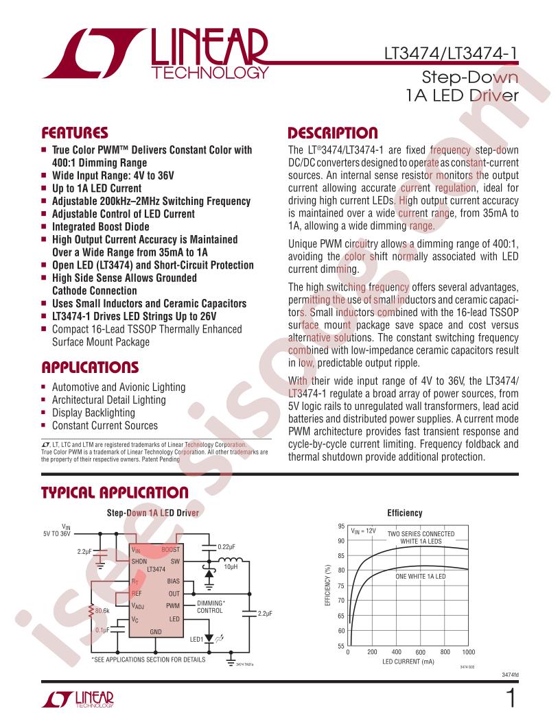 LT3474(-1) Datasheet