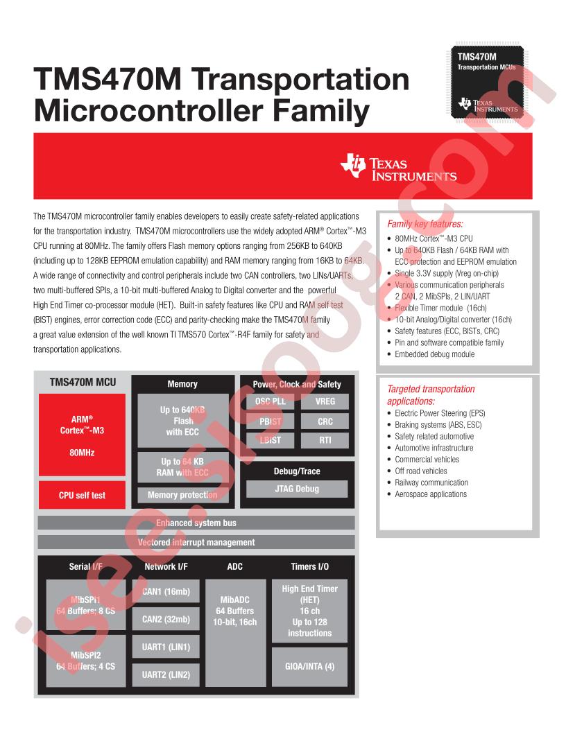 TMS470M Family Overview
