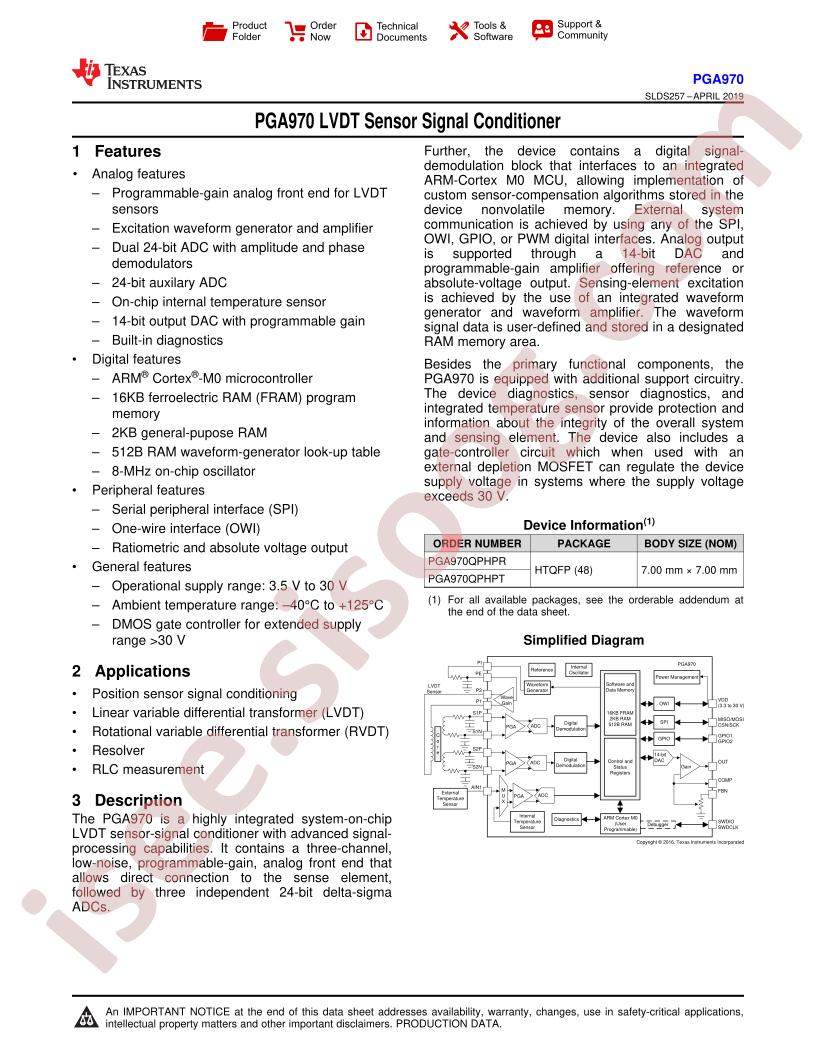 PGA970 Datasheet