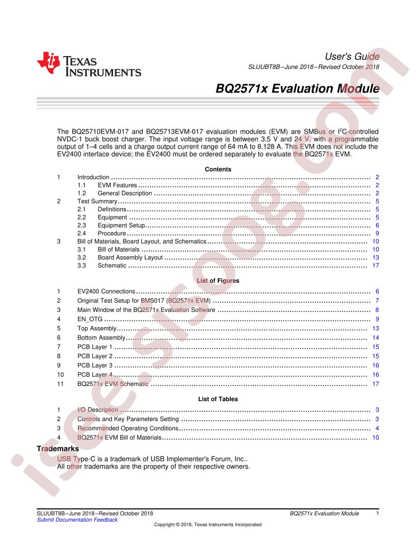 BQ2571xEVM-017 User Guide