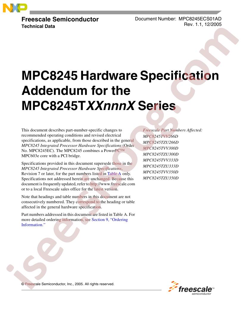 MPC8245T Series
