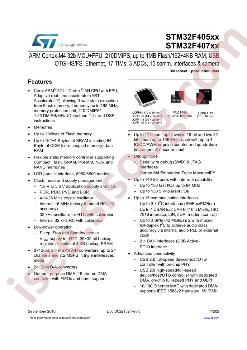 STM32F405xx, STM32F407xx