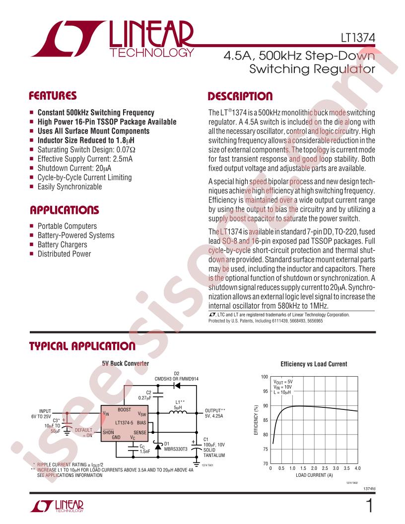 LT1374 Datasheet