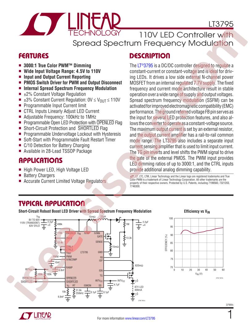 LT3795 Datasheet