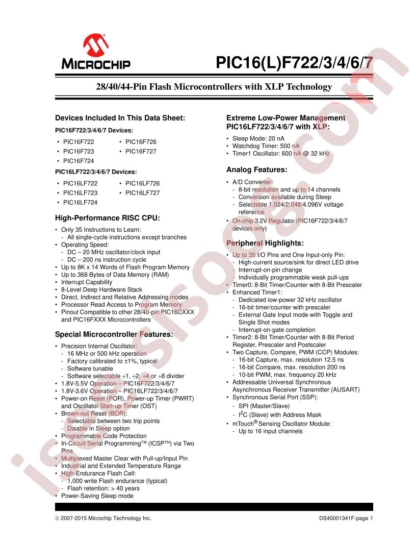 PIC16(L)F72x Datasheet