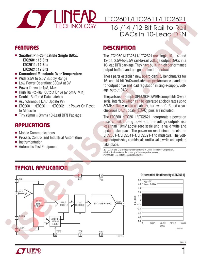 LTC2601,11,21 Datasheet