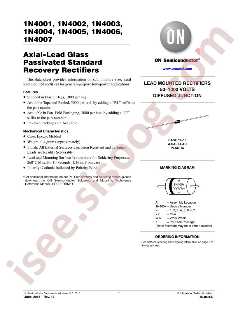 1N4001-4007 Datasheet