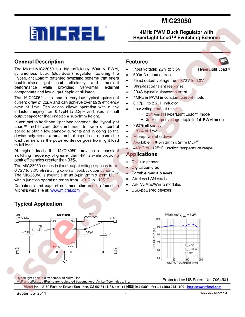 MIC23050 Datasheet