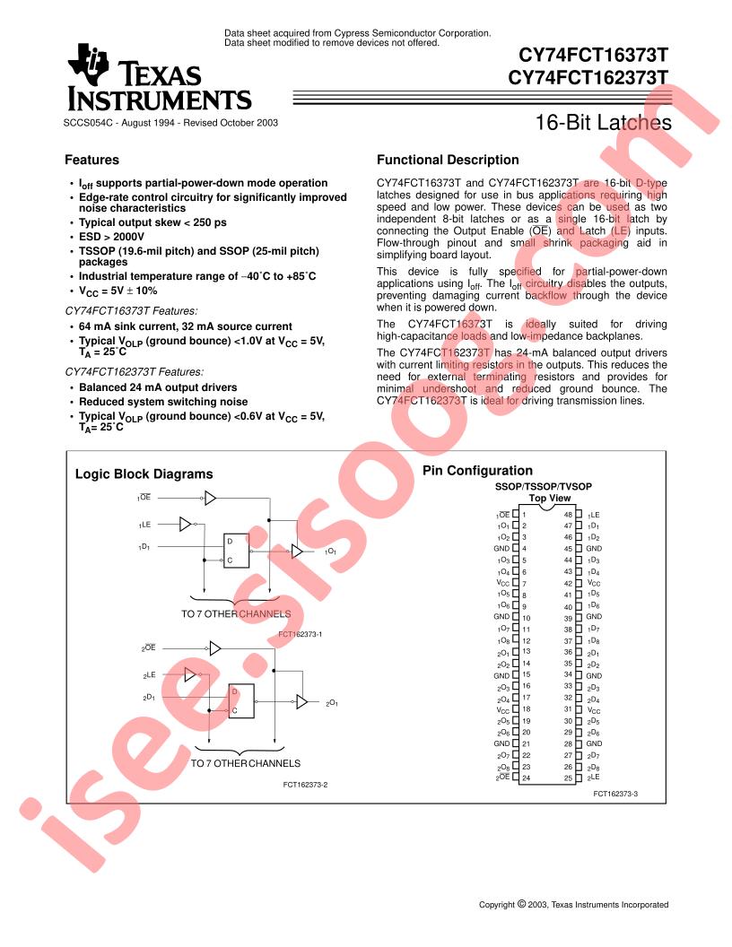 CY74FCT16(2)373T