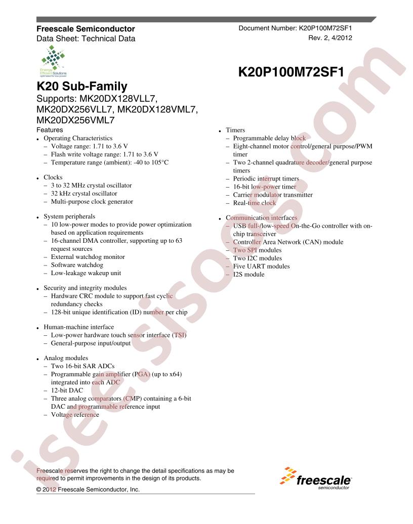 K20_ML7 Datasheet