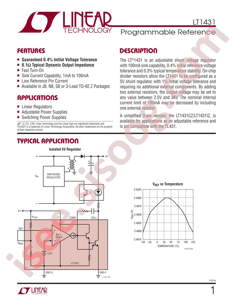 LT1431 Datasheet