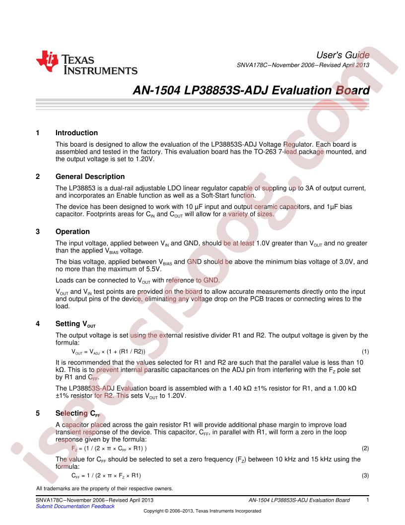 LP38853S-ADJ Eval Board