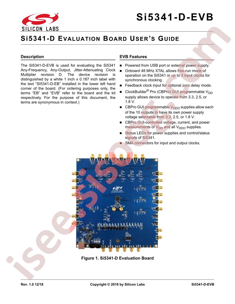 SI5341-D-EVB User Guide