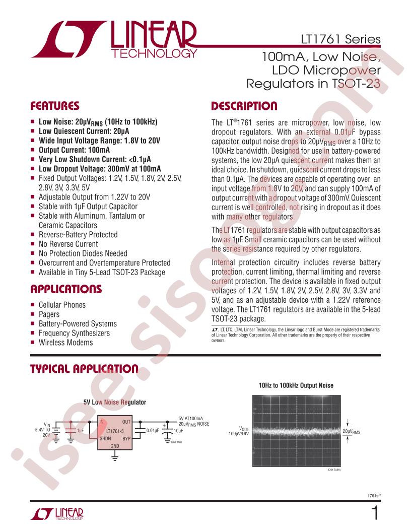 LT1761 Datasheet