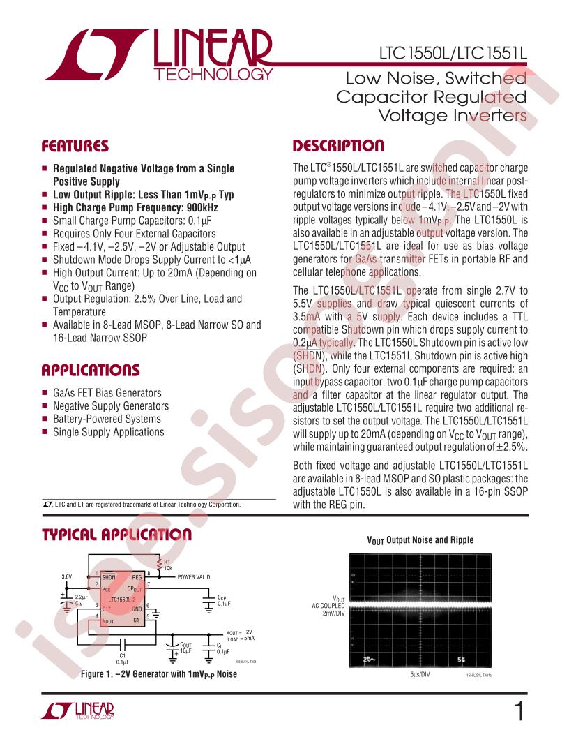 LTC1550L, LTC1551L Datasheet