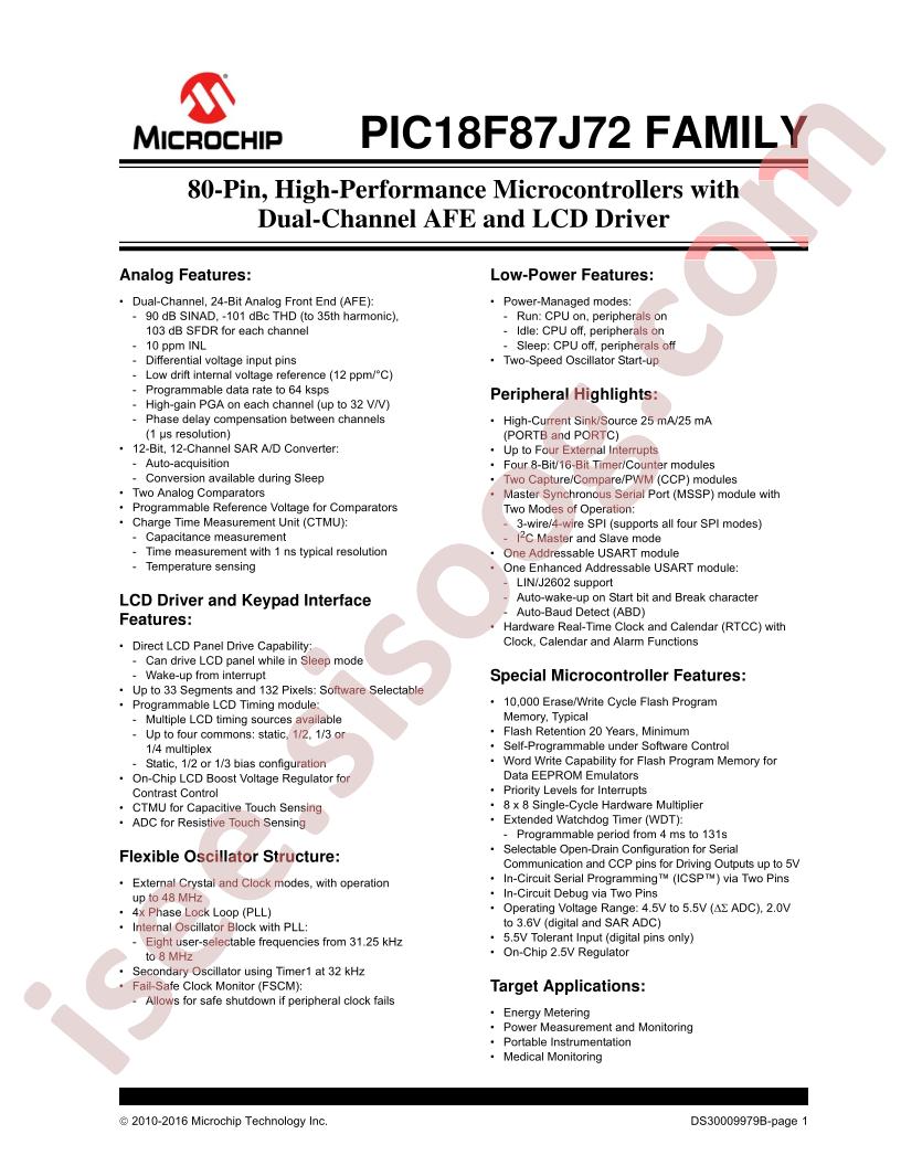 PIC18F87J72 Family