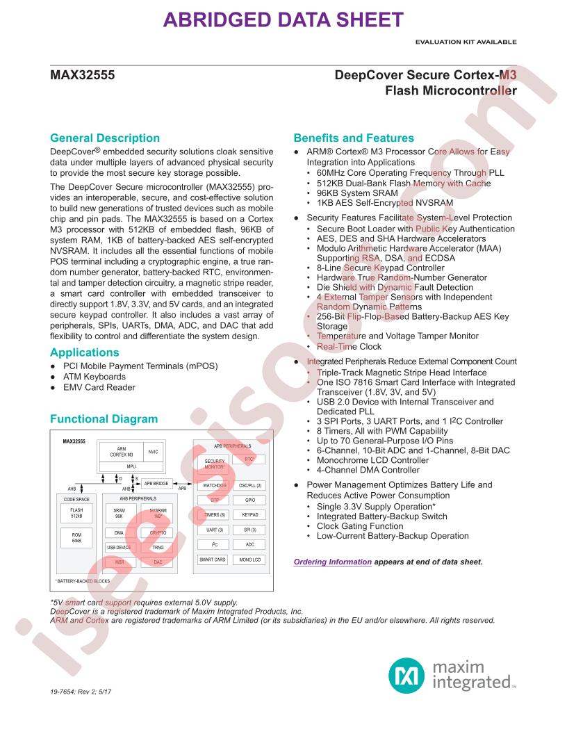 MAX32555 Abridged Datasheet