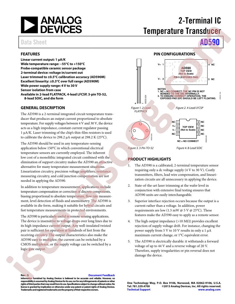 AD590 Datasheet