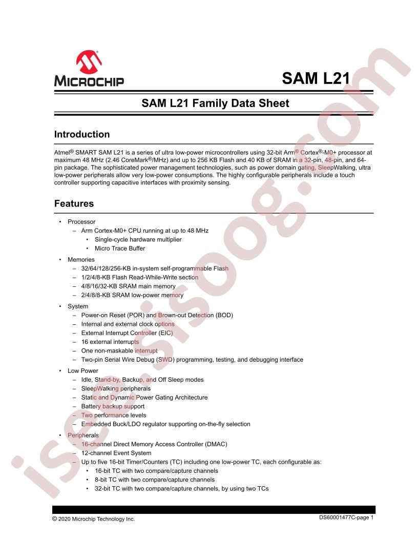 SAM L21 Family Datasheet
