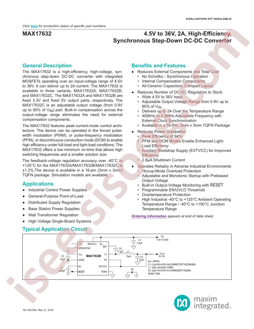 MAX17632 Datasheet