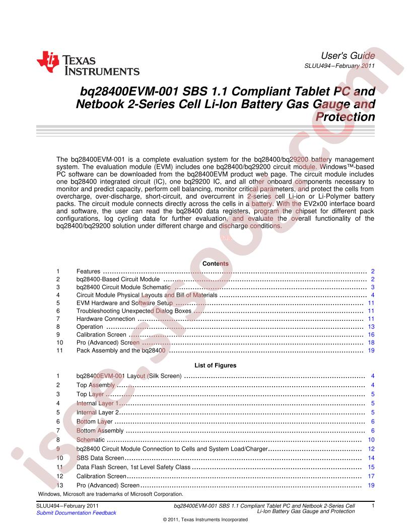 BQ28400EVM User Guide