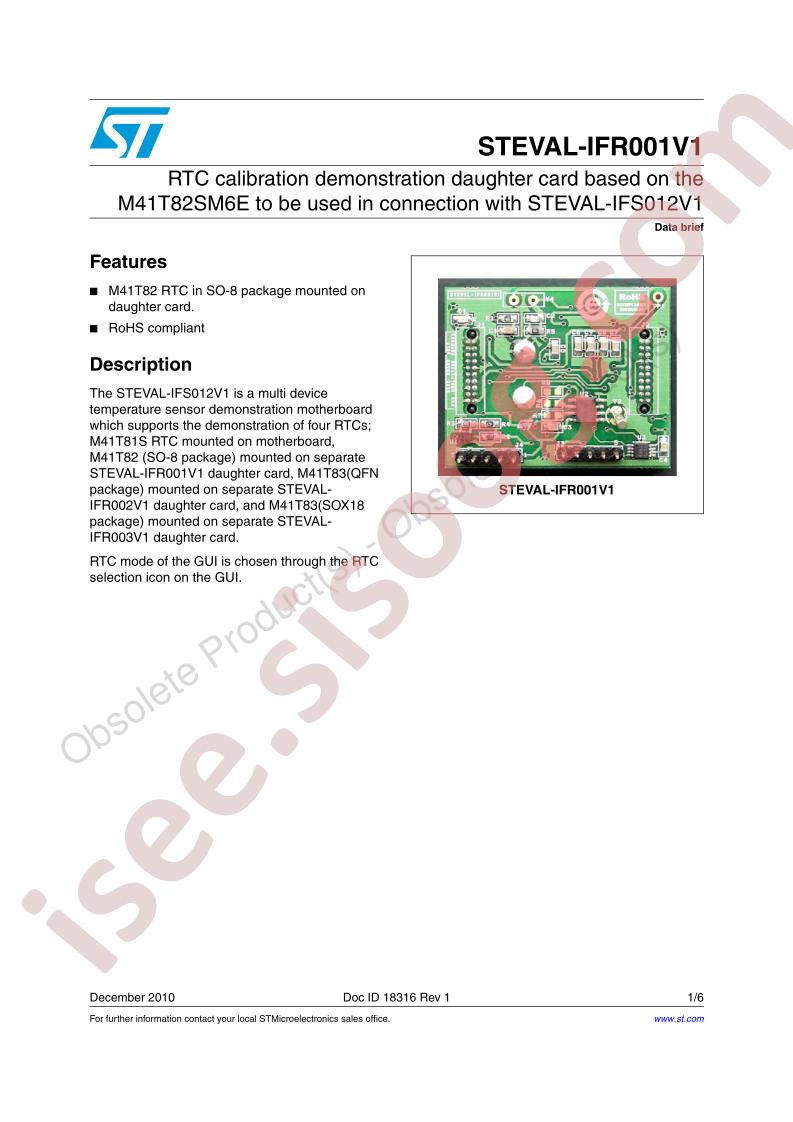 STEVAL-IFR001V1 Data Brief