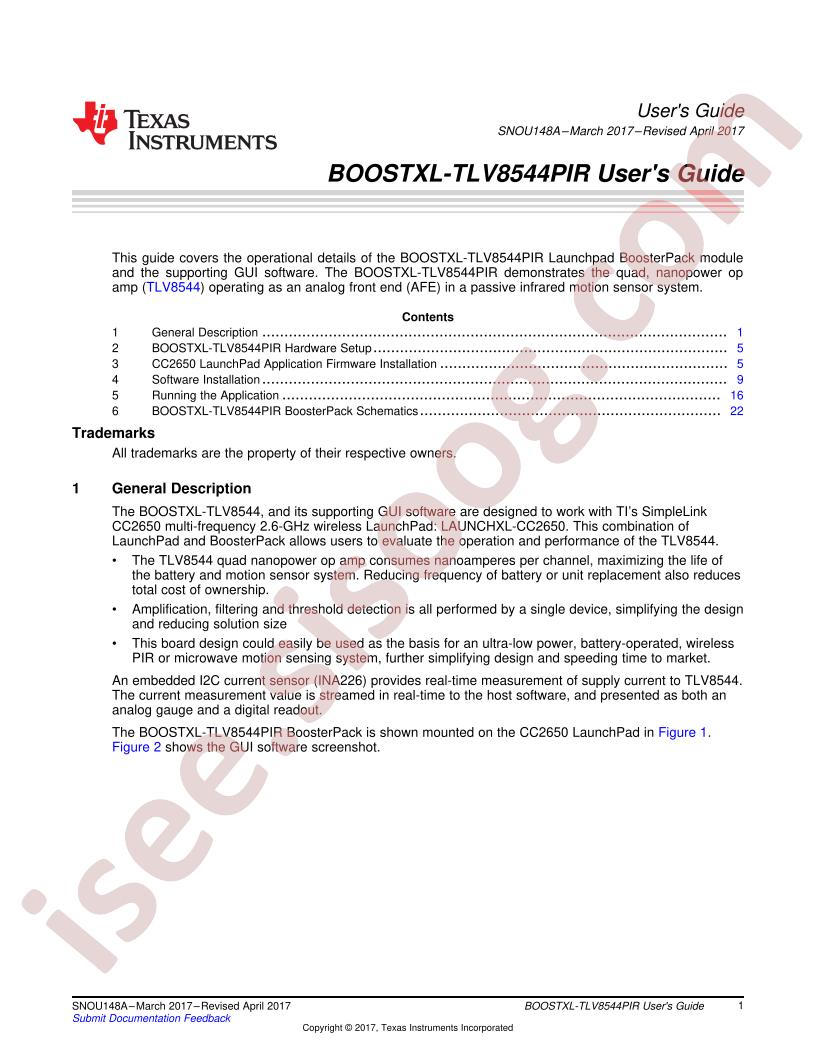 BOOSTXL-TLV8544PIR User Guide