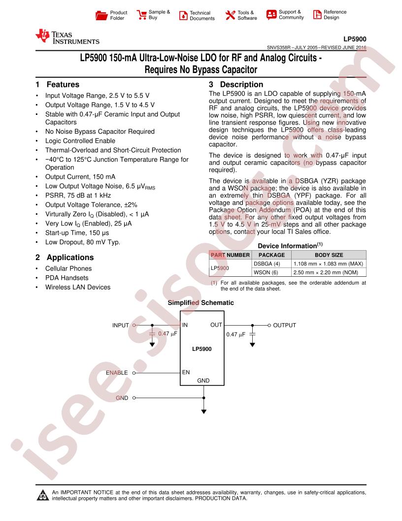 LP5900 Datasheet