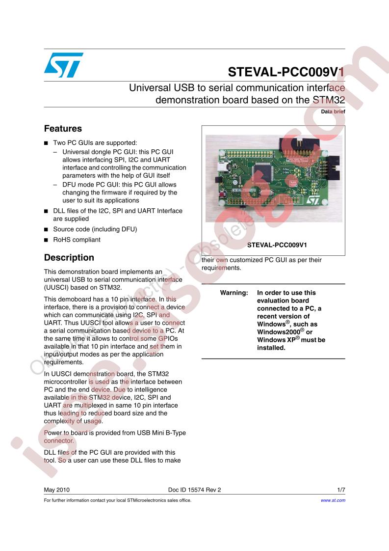 STEVAL-PCC009V1 Data Brief
