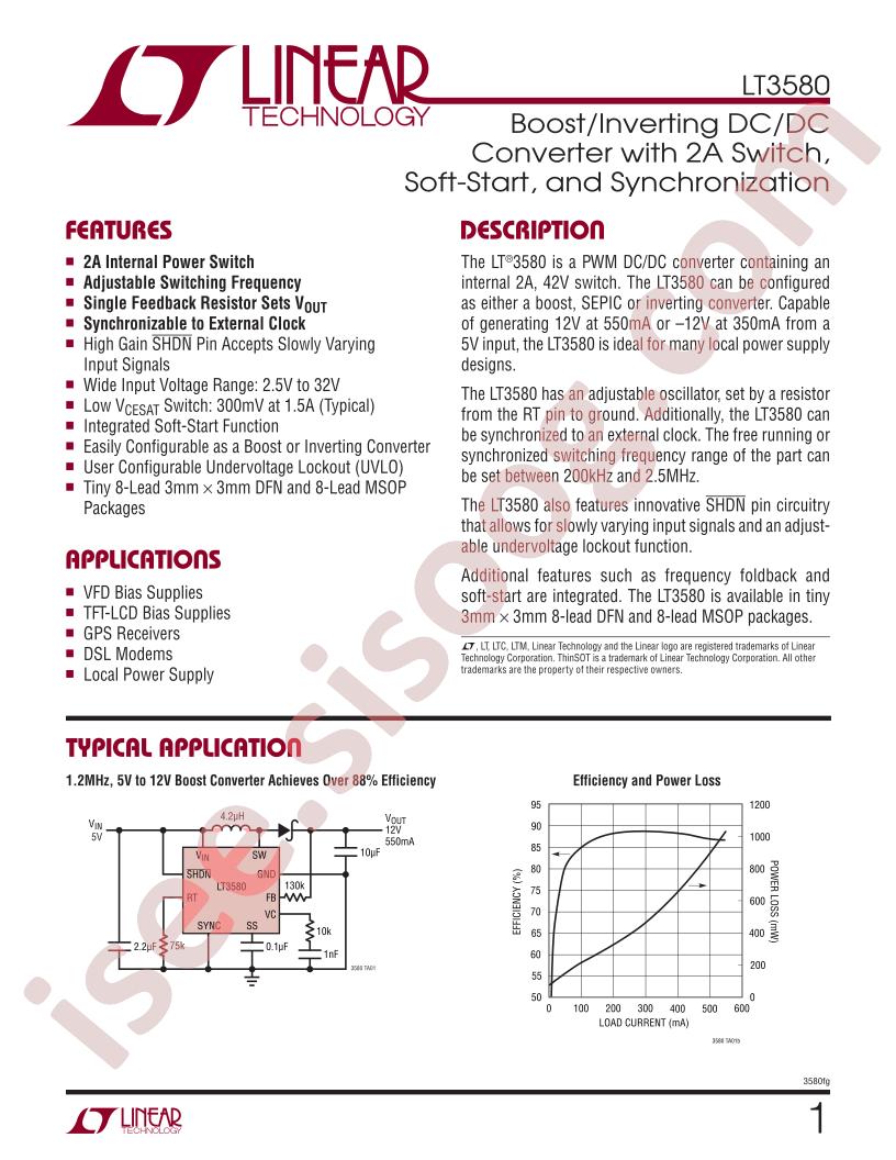 LT3580 Datasheet