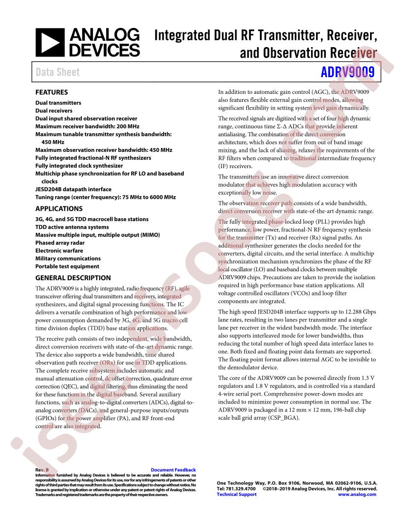 ADRV9009 Datasheet