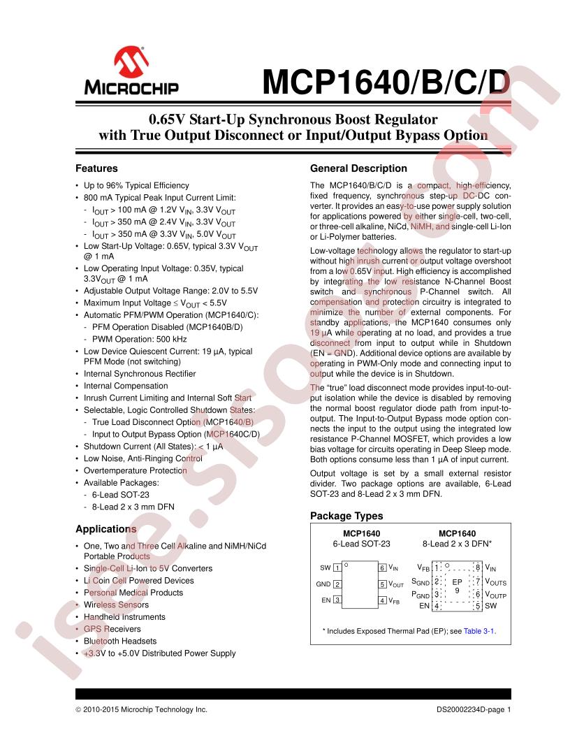 MCP1640(B,C,D) Datasheet