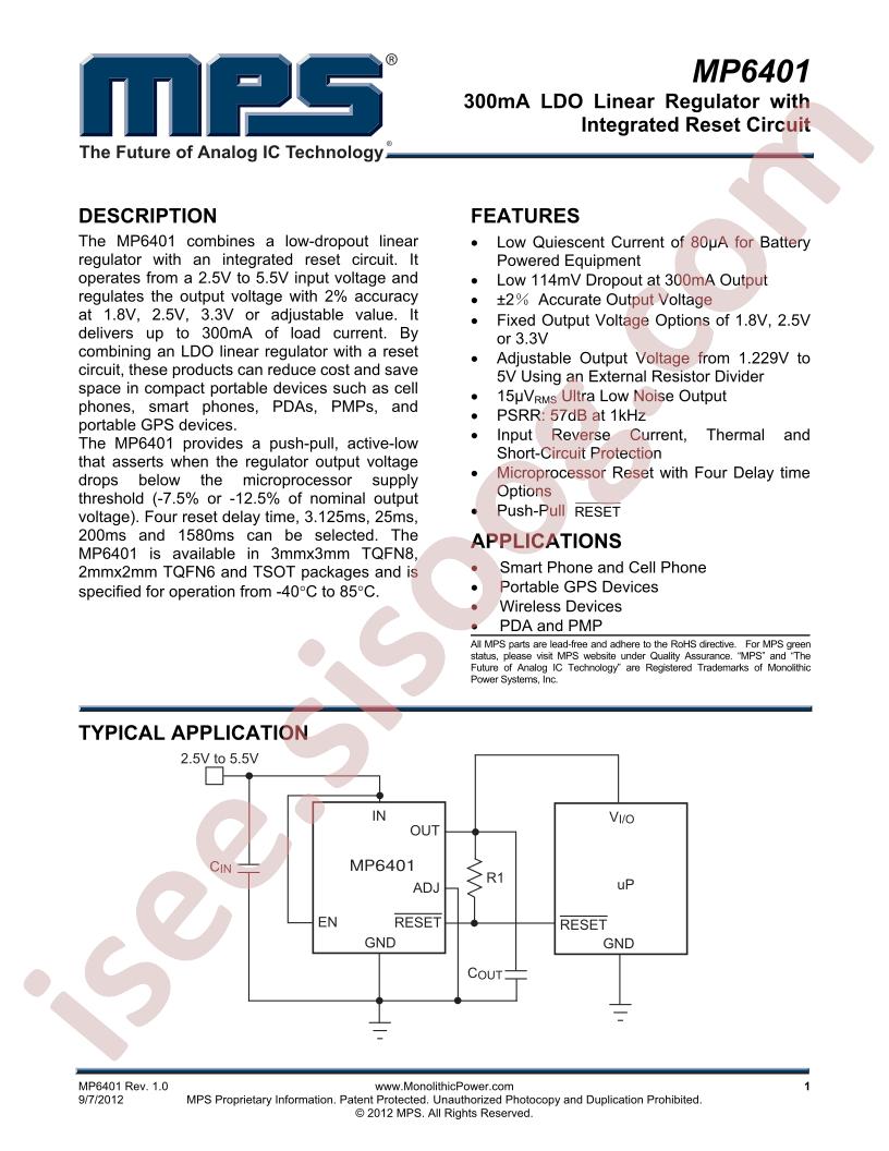 MP6401 Datasheet