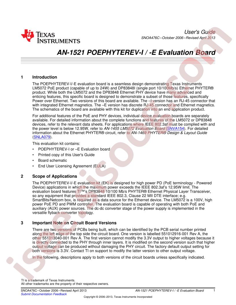 POEPHYTEREV-I/-E User Guide