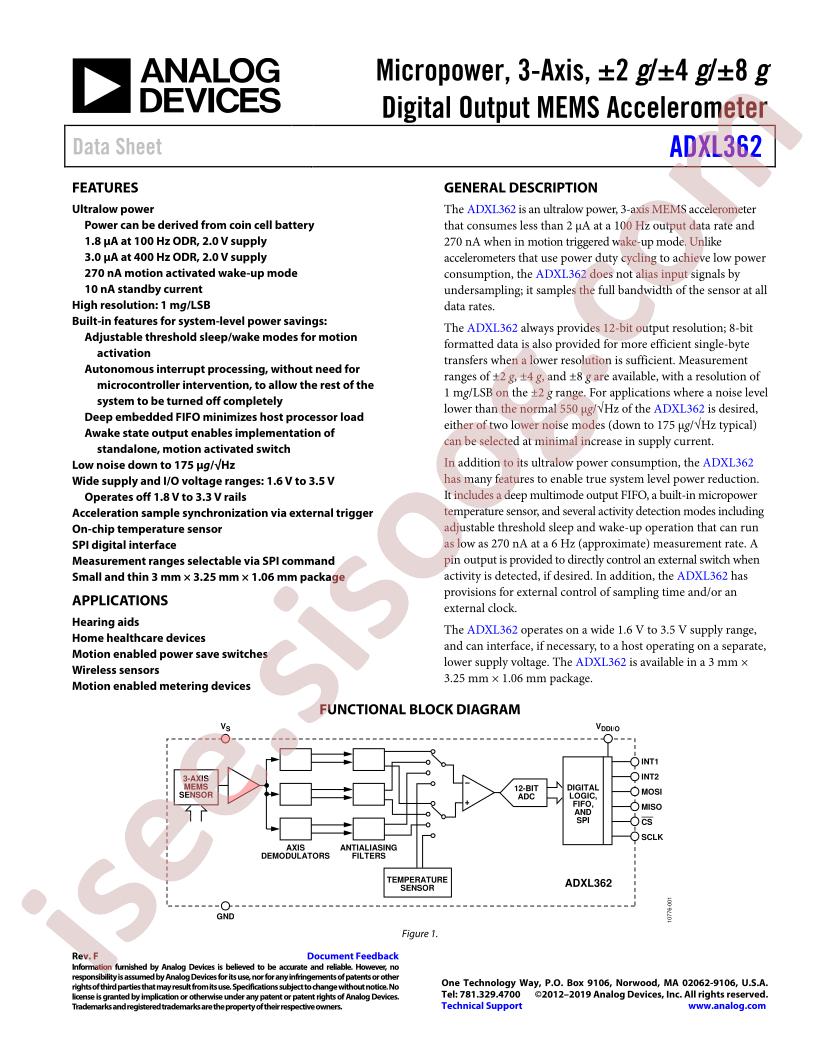 ADXL362 Datasheet